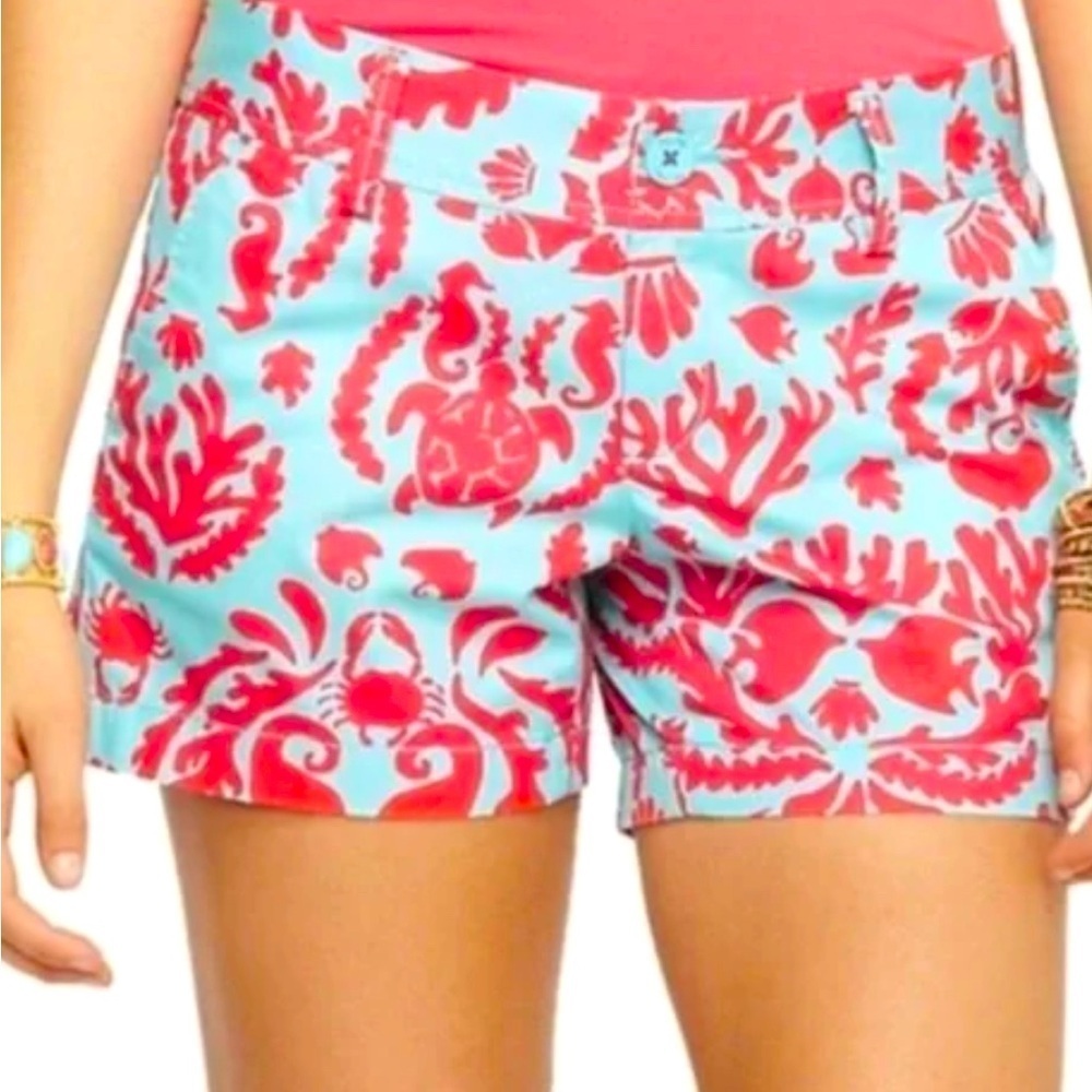 Lilly Pulitzer Callahan shorts. “Don't Be Shellfish”.  Women’s size 4